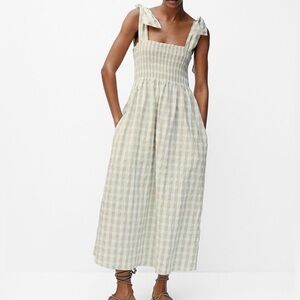Mango Vichy Check Dress - XS
